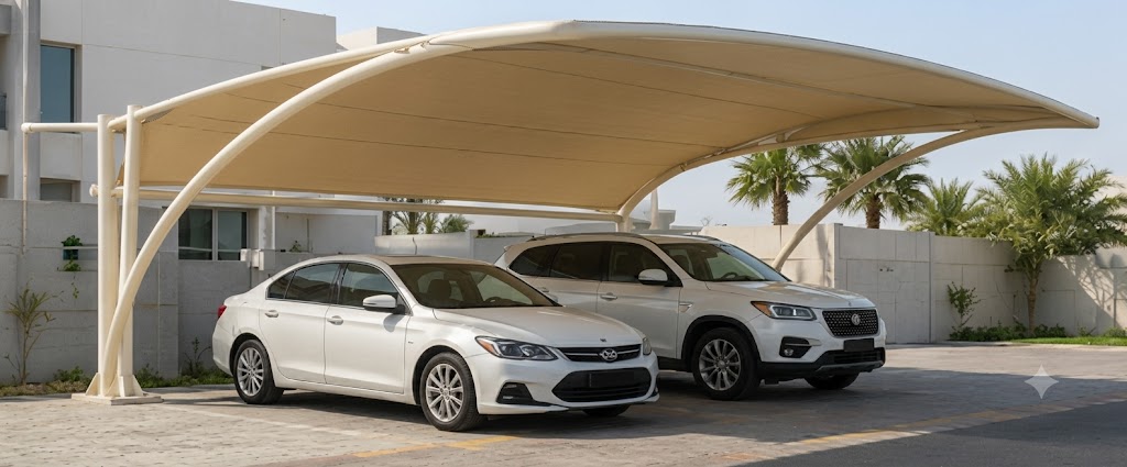 Arch car parking shade